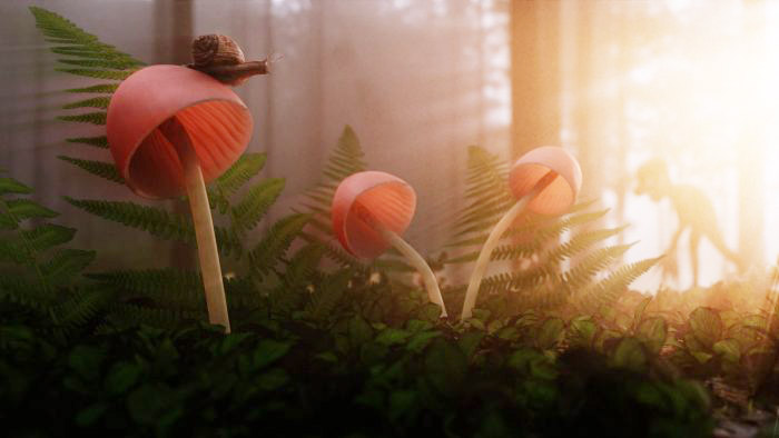 3d malli sienet metsässä